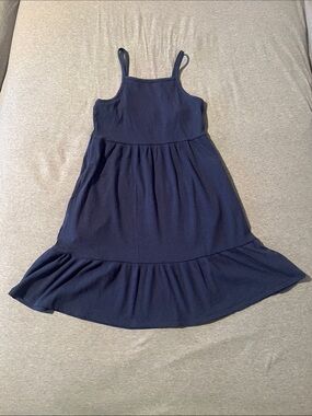Old Navy Navy Ribbed Sundress with Ruffle Hem